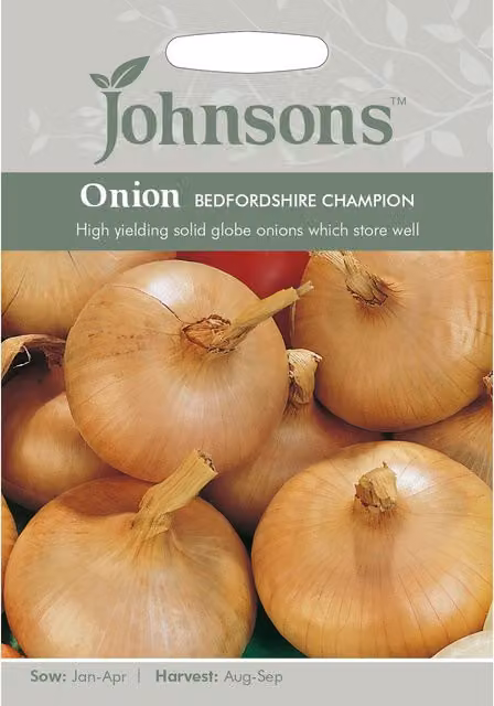 Johnsons Bedfordshire Champion Spring Onion Seeds, White and Brown Variety