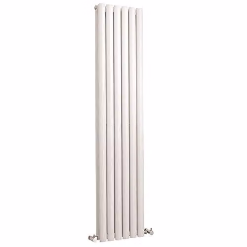 Hudson Reed HL368 Revive Modern Vertical Designer Double Panel Bathroom Radiator, Gloss White, H: 150 cm, W: 35.4 cm
