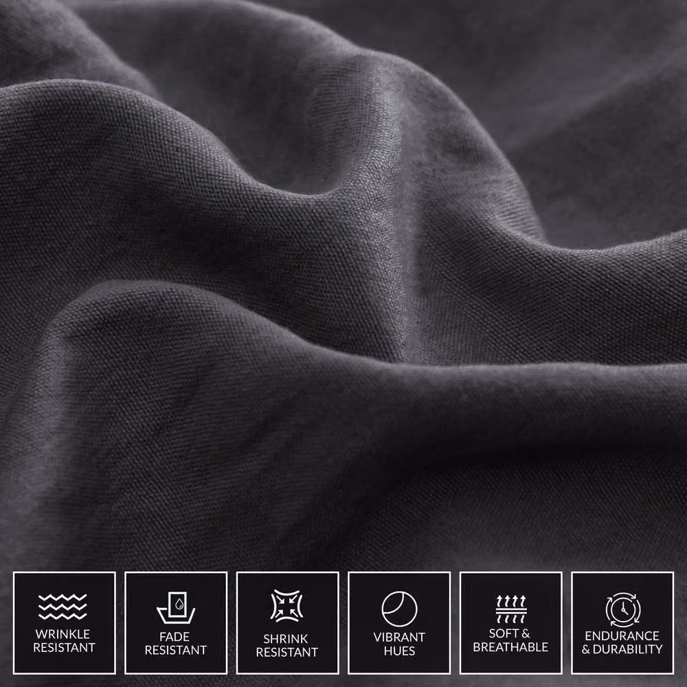 Pamposh Grey Microfibre Duvet Cover Set, W: 180 cm x L: 200 cm – 4