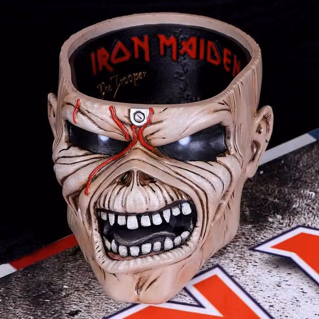 Nemesis Now Iron Maiden Eddie The Trooper Head Trinket Box, Multicolour, H 18 cm