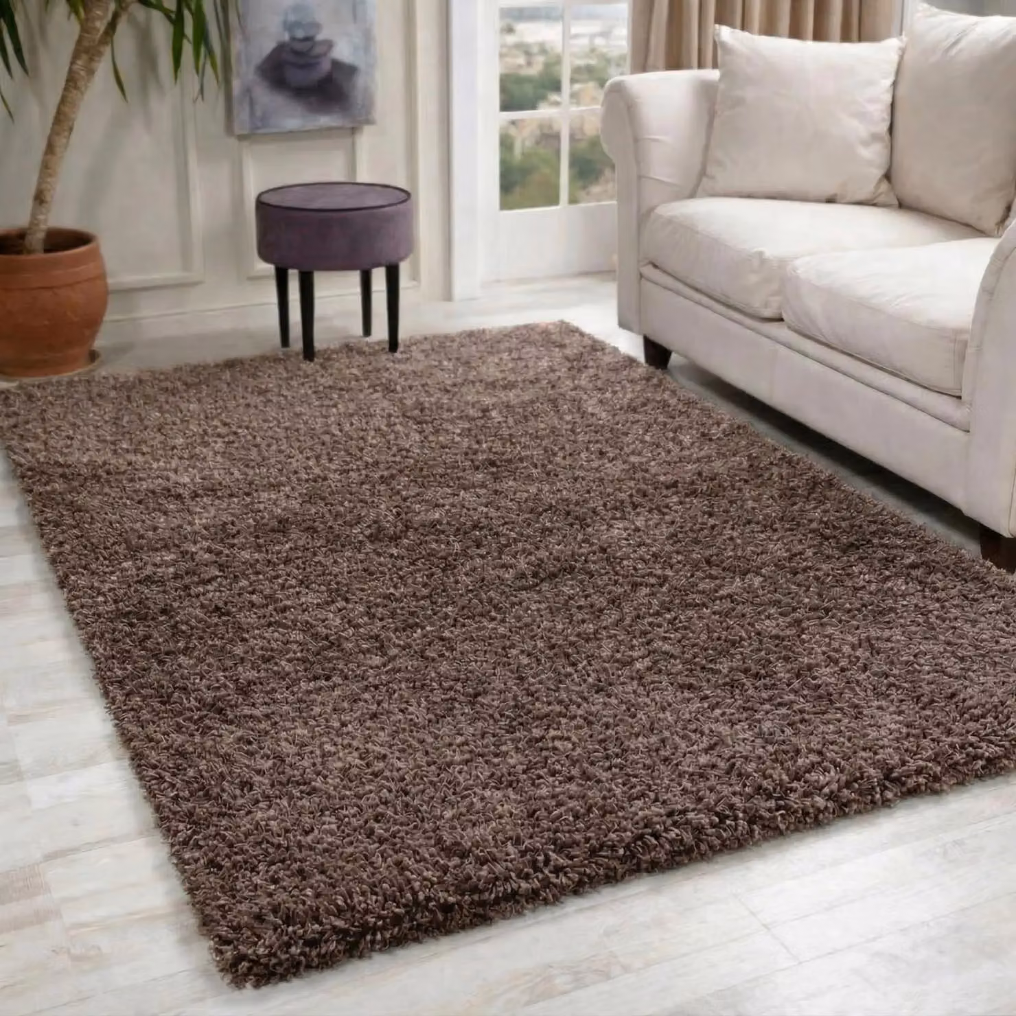 Desire Rugs Modern Elegant Soft Shaggy Area Rug in Beige, W: 200 cm, D: 290 cm – 2