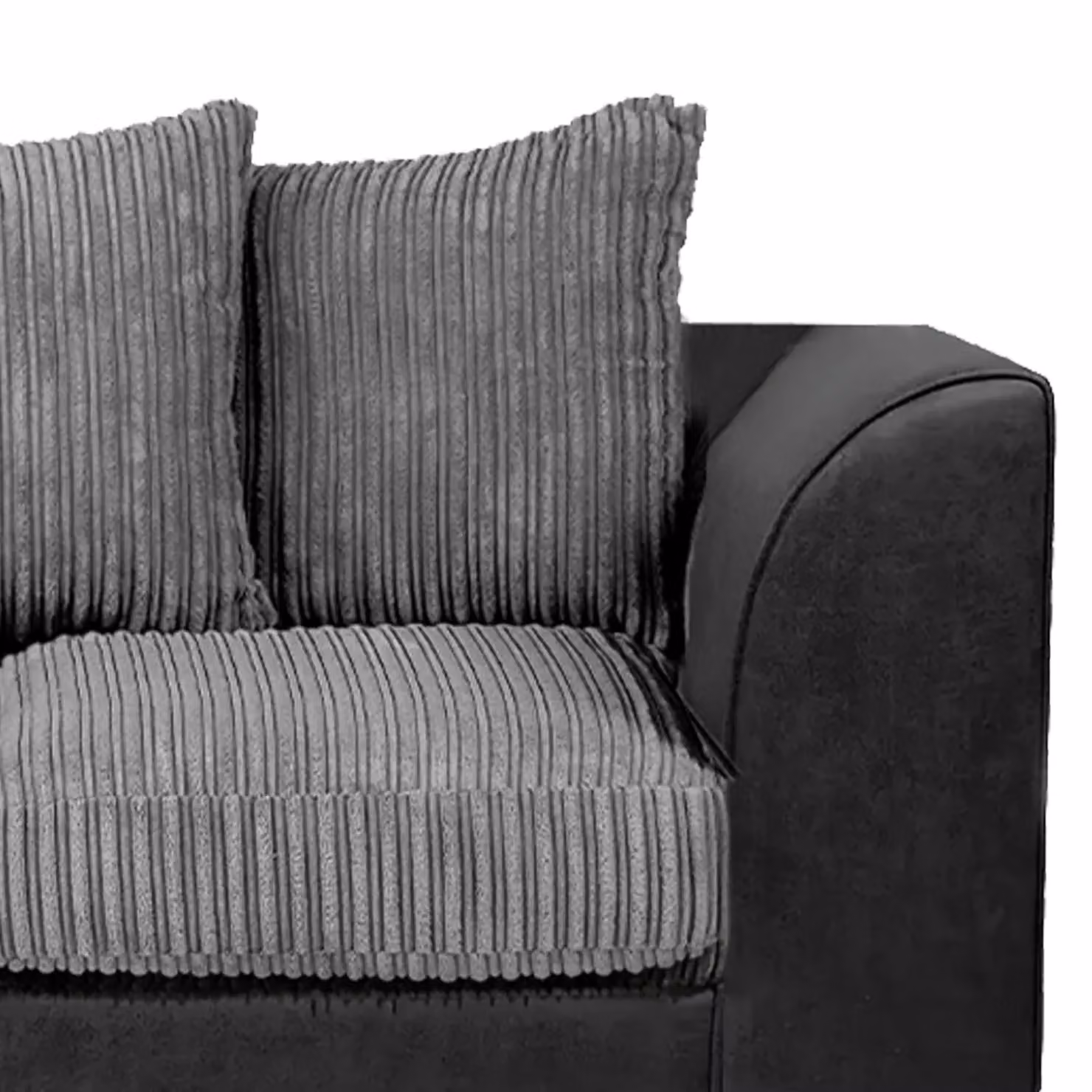 Luxor Living Grey Luxor Jumbo Cord Fabric 2 Seater Sofa with Scatter Cushions – 3