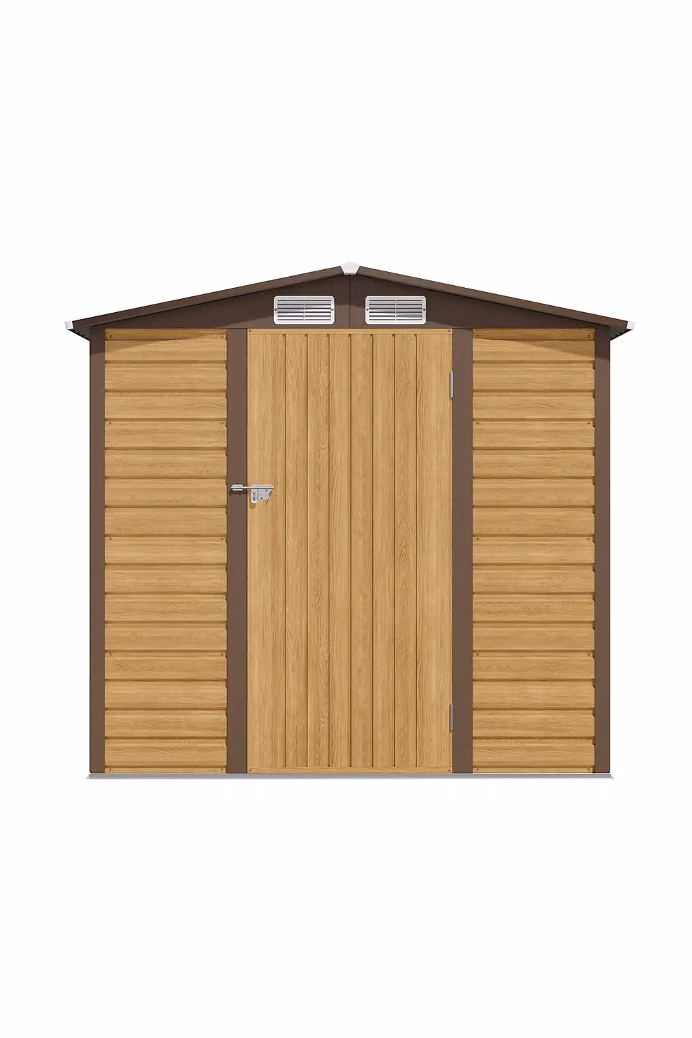 Living and Home Galvanised Steel Outdoor Garden Storage Shed in Beige, W/D/H: 186.8 x 123.0 x 189.8 cm – 3