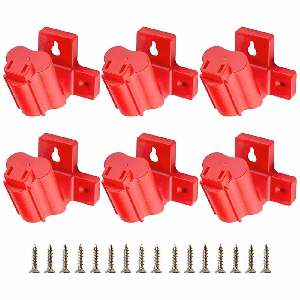 SPETLEK 6 Piece Wall Mount Tool Holder for Milwaukee M12 12V Power Tools, Red – 5