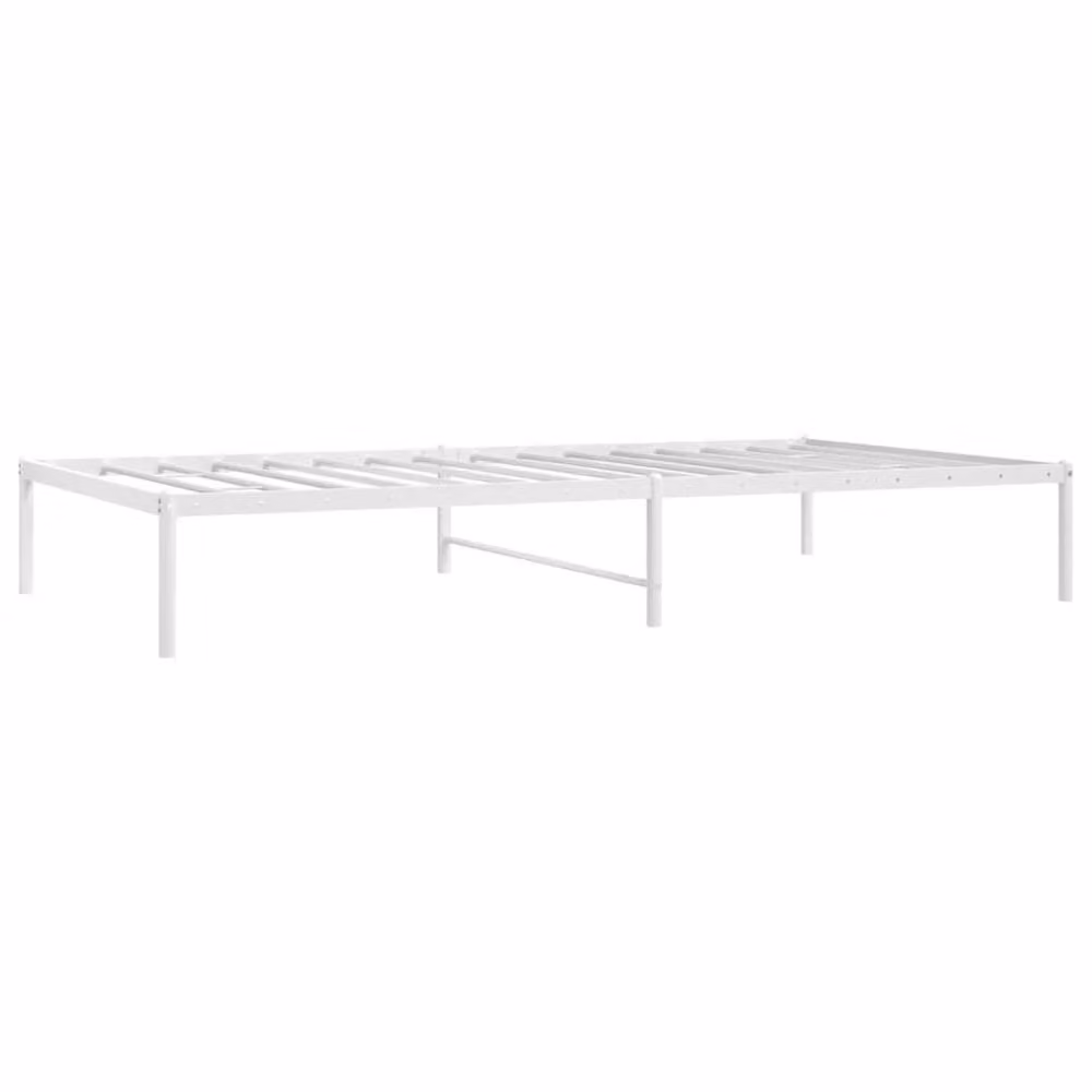 Berkfield Home Metal Bed Frame in White, W/D/H: 75 x 190 cm Small Single – 2