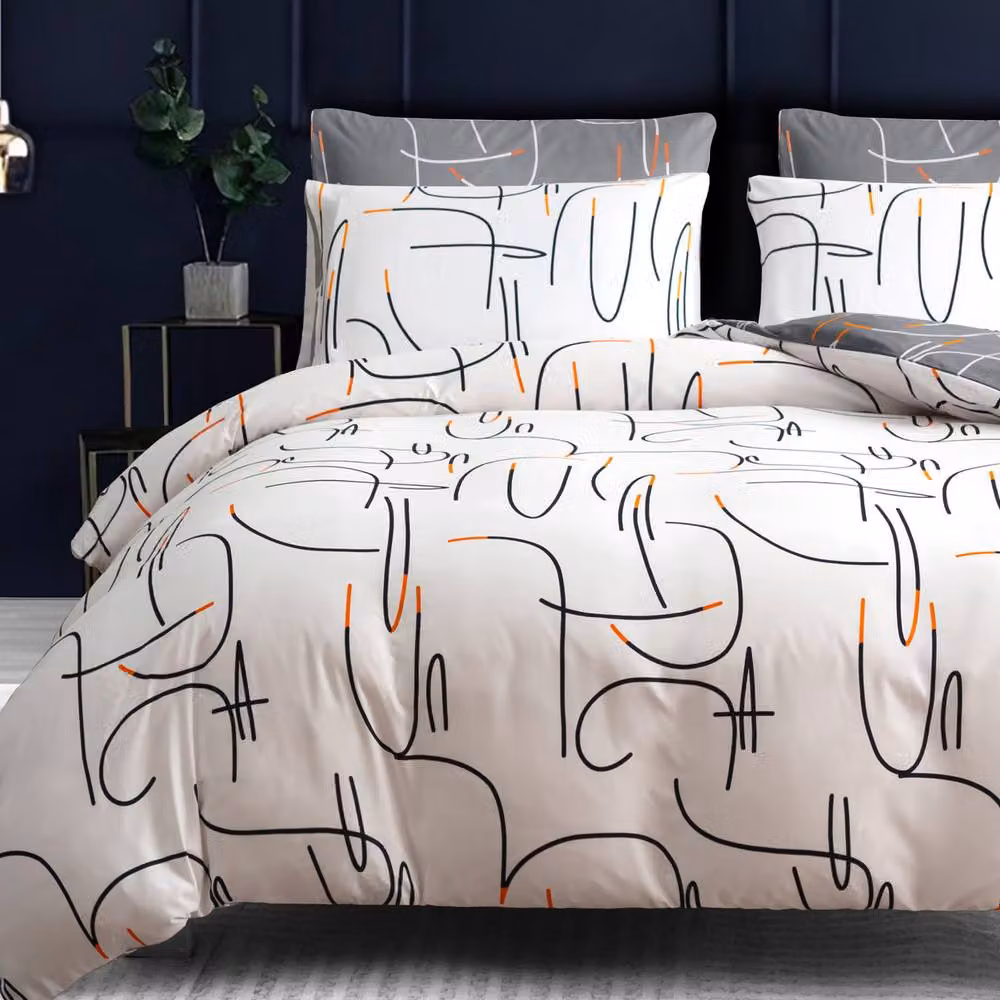 Grace Luxury Ultrasoft Microfibre Bedding Set in Grey, including Duvet Cover, Fitted Sheet and Pillowcase – 3
