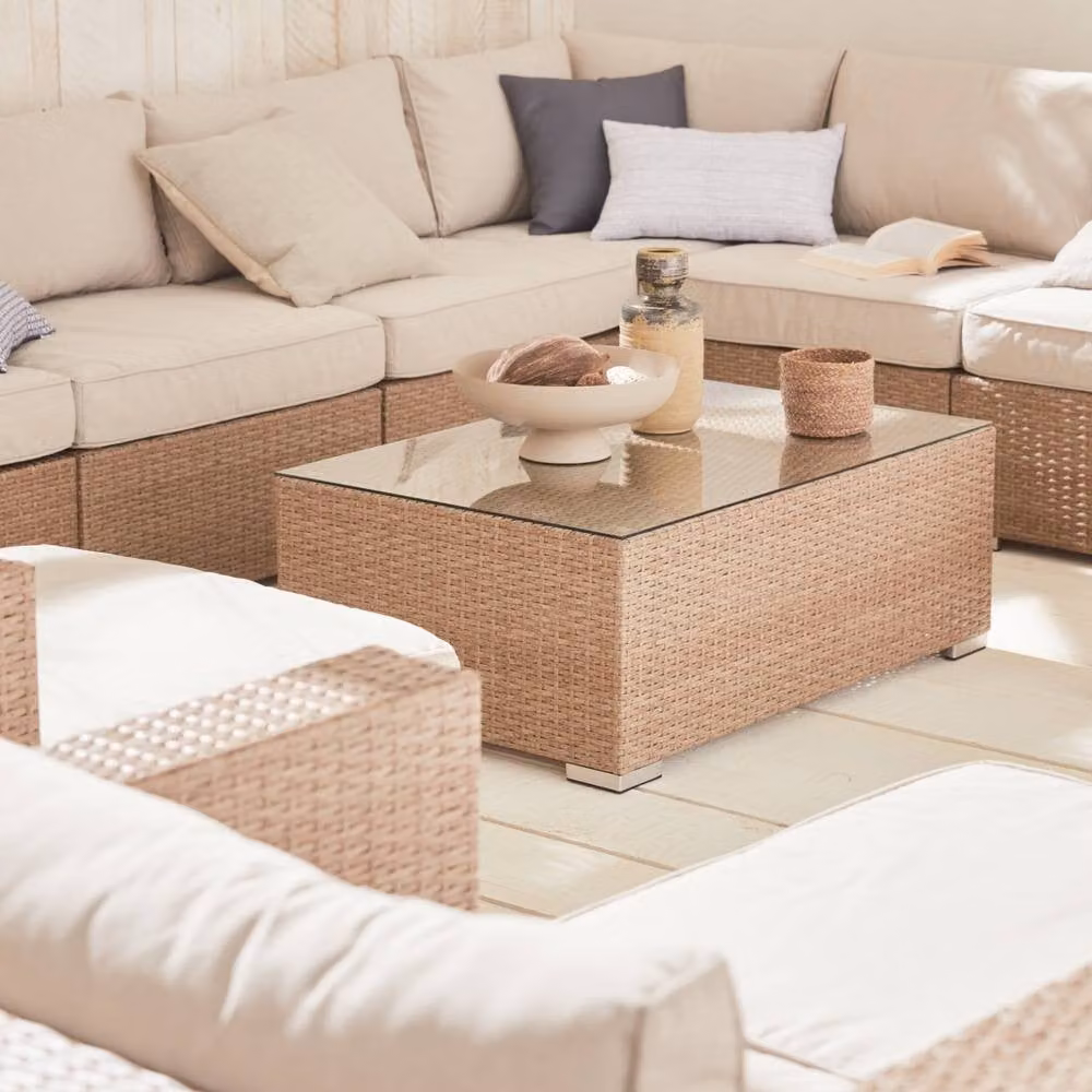 Sweekeek 12-14 Seater Premium Polyrattan Garden Sofa Set in Beige – 2