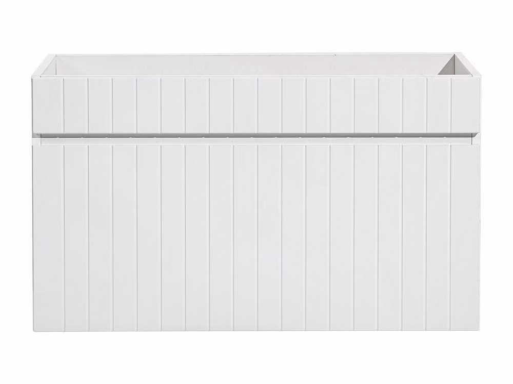 Vente-unique Satara Striated White Suspended Under Basin Cabinet W: 80 cm, D: 46 cm, H: 46 cm – 2