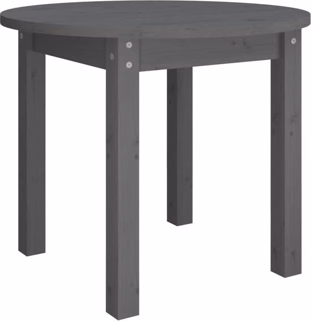 Berkfield Home Round Grey Solid Pine Wood Coffee Table, W/D/H: 55 x 55 x 45 cm – 1