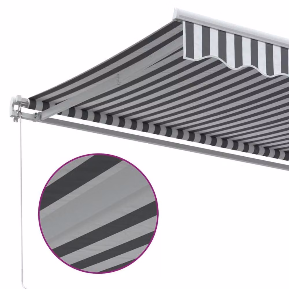 Berkfield Home Manual Retractable Folding Arm Awning in Anthracite and White, W: 350 cm, D: 250 cm – 3