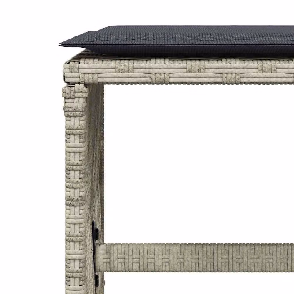 Berkfield Home 11 Piece Light Grey Poly Rattan Garden Dining Set with Cushions – 5
