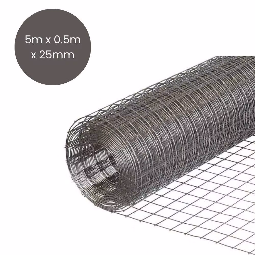 Marco Paul Galvanised Steel Wire Netting Mesh in Silver, W: 0.5 m, L: 5 m – 5