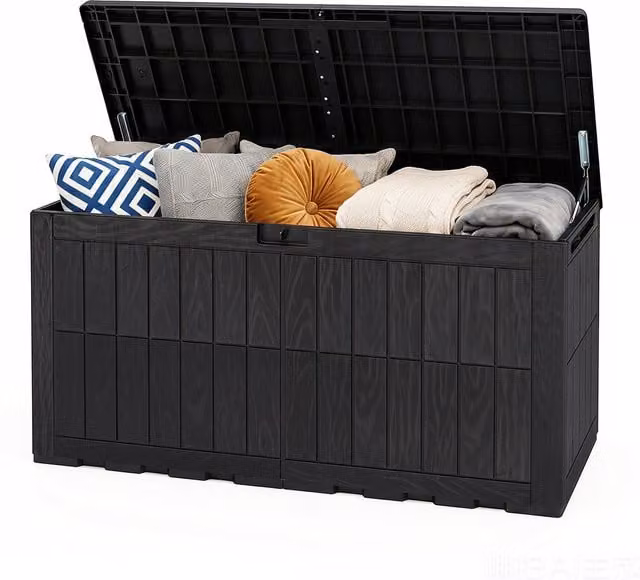 COSTWAY Modern Matt Black Patio Storage Box