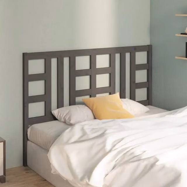 Berkfield Home Beautiful Bed Headboard in Grey Solid Pine Wood, W: 166 cm, D: 4 cm, H: 100 cm
