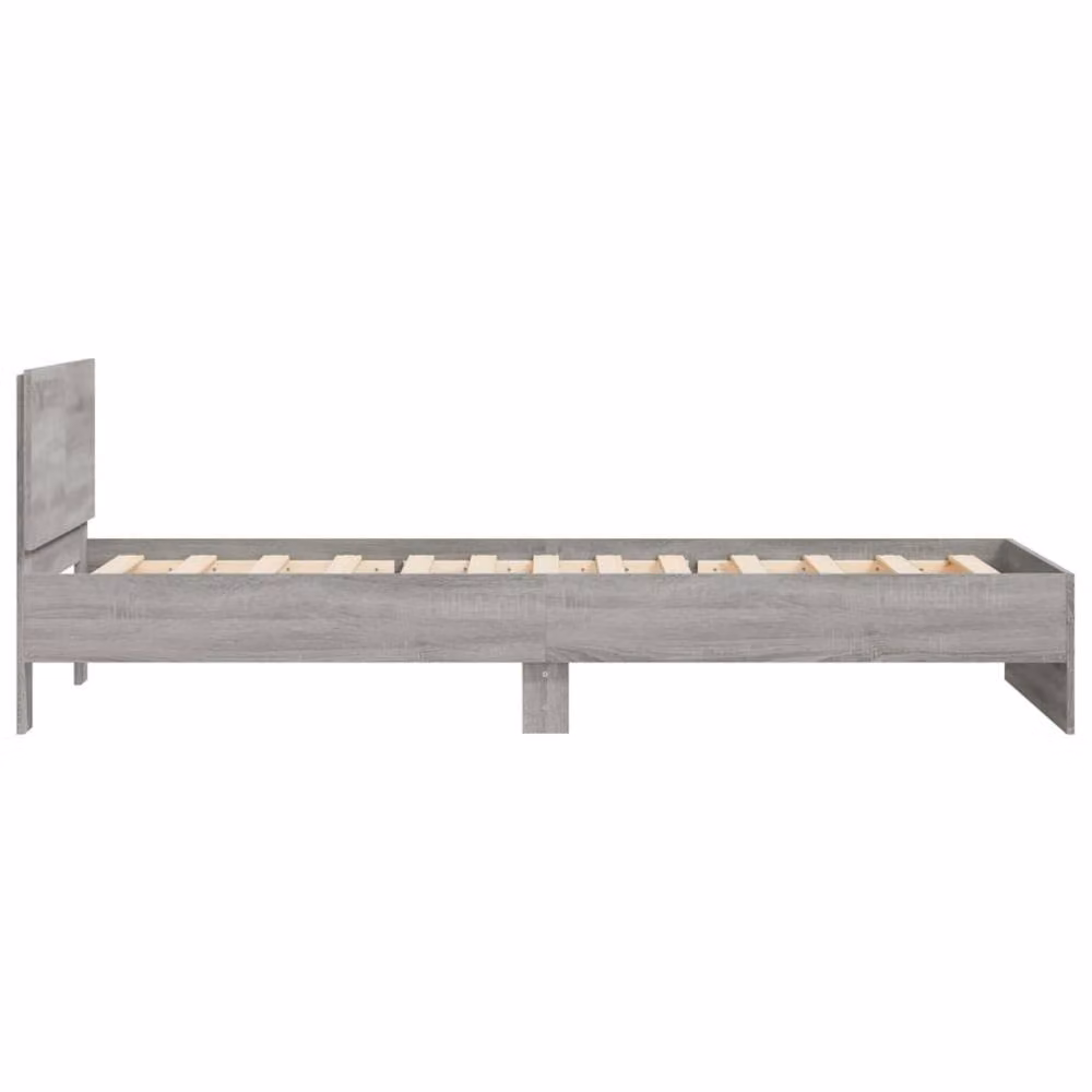 Berkfield Home Modern Grey Sonoma Bed Frame with Headboard, W/D/H: 100 x 200 x 70 cm – 4