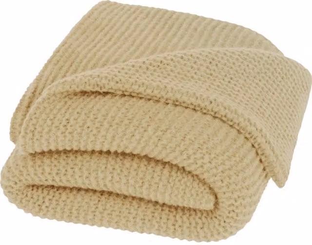 Seasons Suzy Beige Knitted Polyester Blanket
