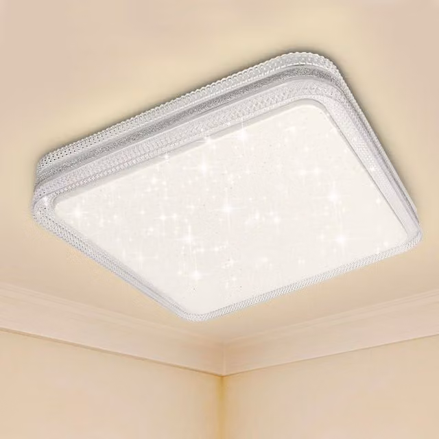 ExtraStar 18W LED Square Ceiling Light, 1900 Lumen, 3000K Warm White, White – 1
