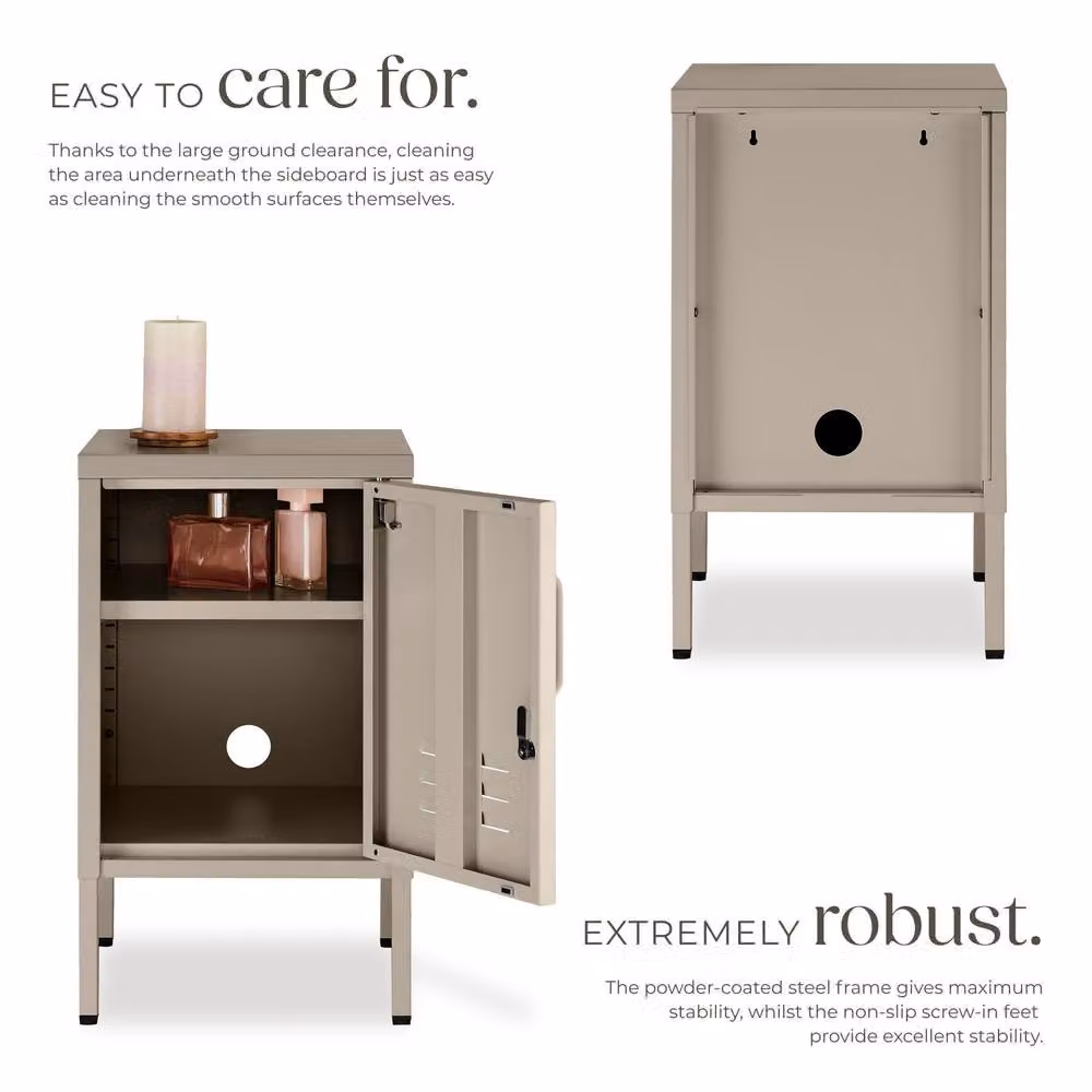 tectake Bedside Table in Beige – 3