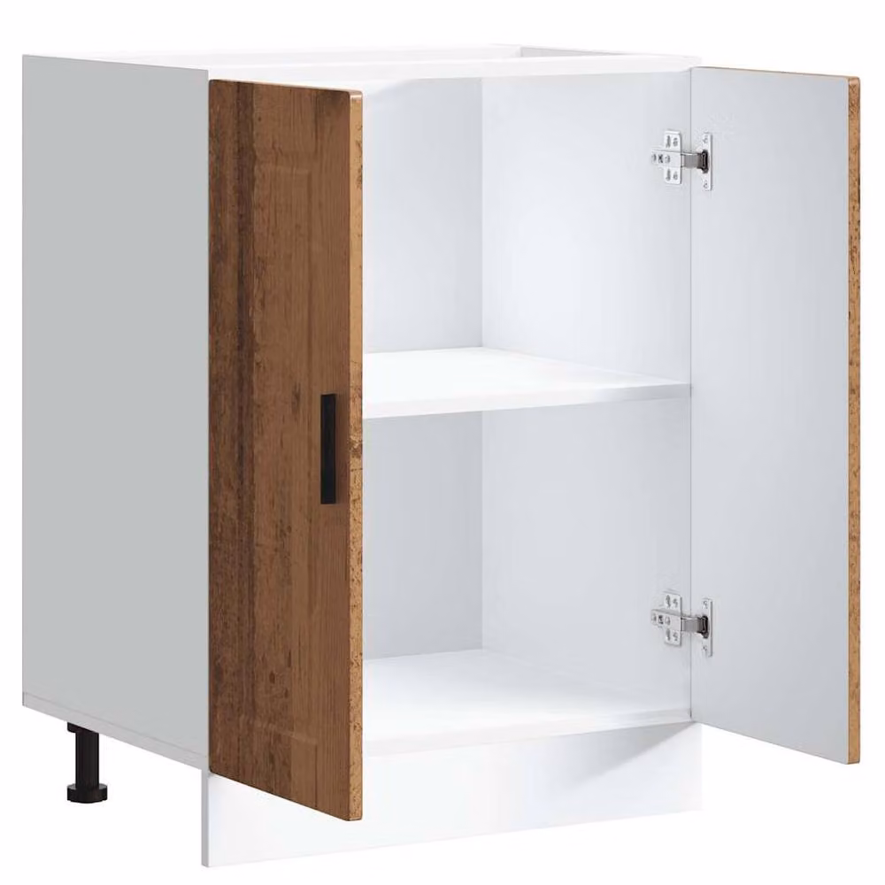 Berkfield Home Porto Kitchen Base Cabinet in Brown Old Wood Engineered Wood – 3