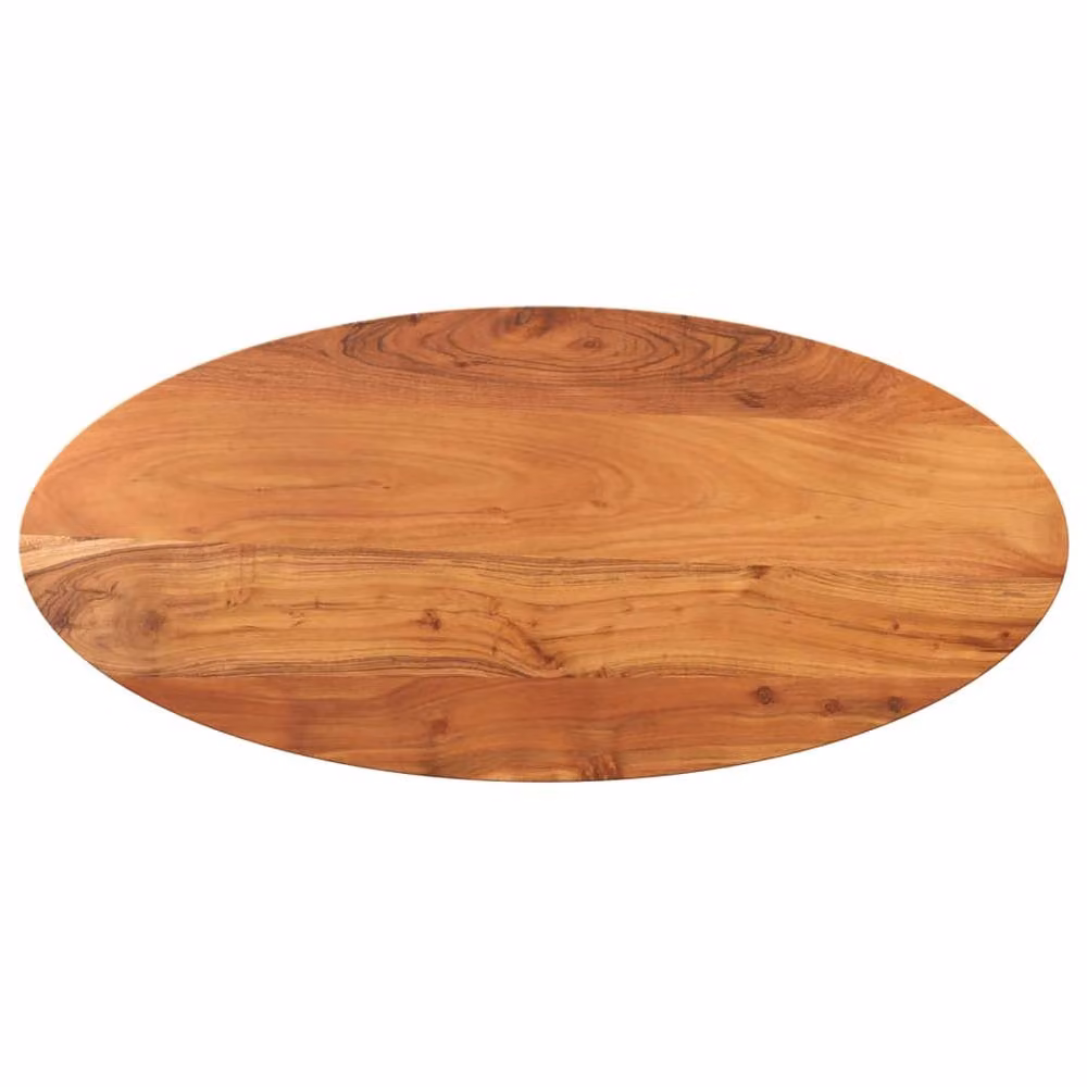 Berkfield Home Oval Solid Wood Acacia Table Top, Brown, W/D/H: 100 x 40 x 3.8 cm – 2