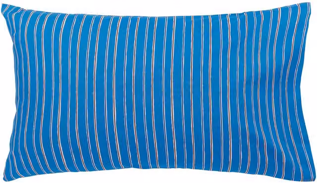 Land & Shore Reversible Striped Cotton Standard Pillowcase Pair, Blue