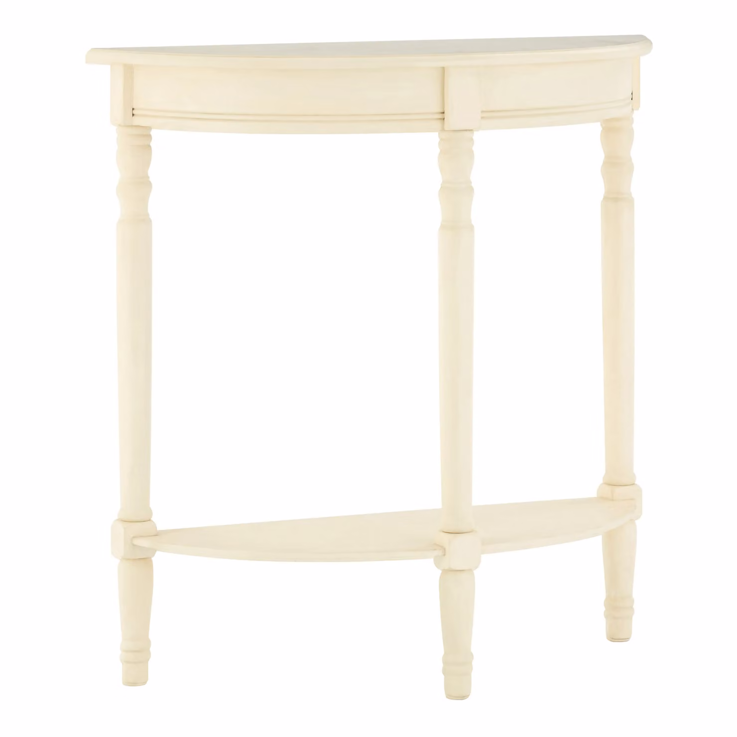 Orsina Rounded Pine Wood Console Table in White, W/D/H: 80 x 30 x 80 cm – 2