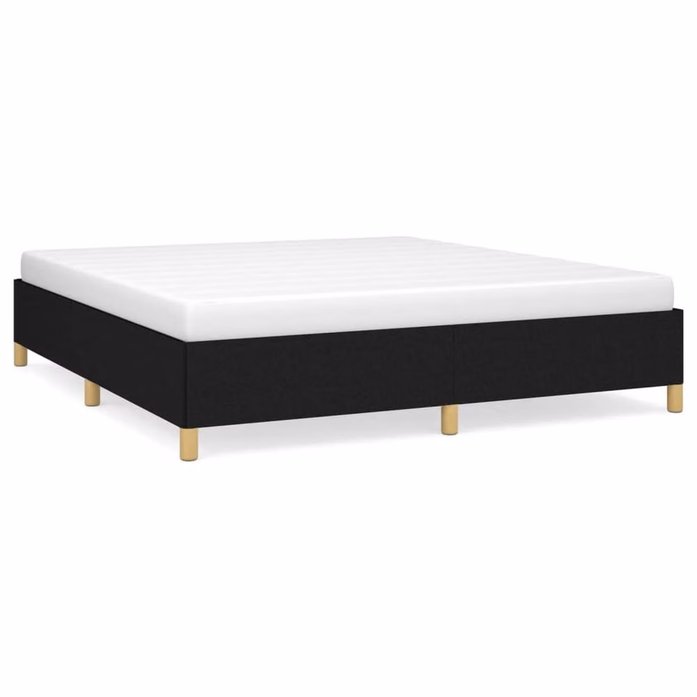 Berkfield Home Upholstered Fabric Bed Frame in Black, W/D/H: 180 x 200 cm – 2
