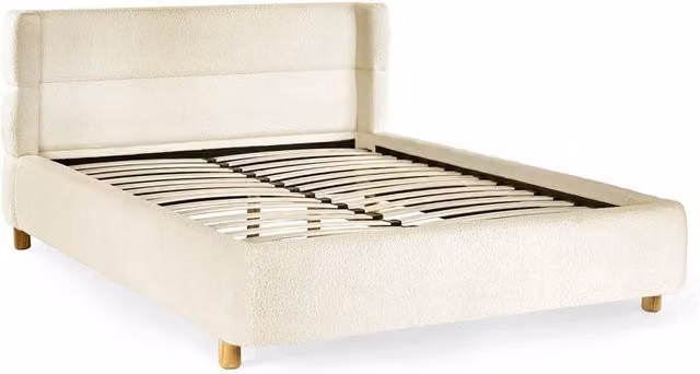 Cheshire Silverwood Cream Bouclé Upholstered Bed, W/D/H: 150 x 200 cm