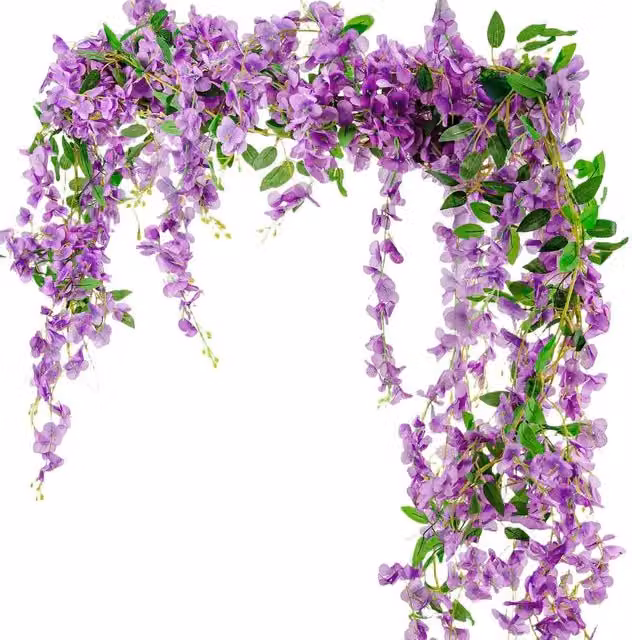 NESTLUNE Purple 4-piece Set of Artificial Hanging Flowers, W/D/H: 100 x 60 x 60 cm