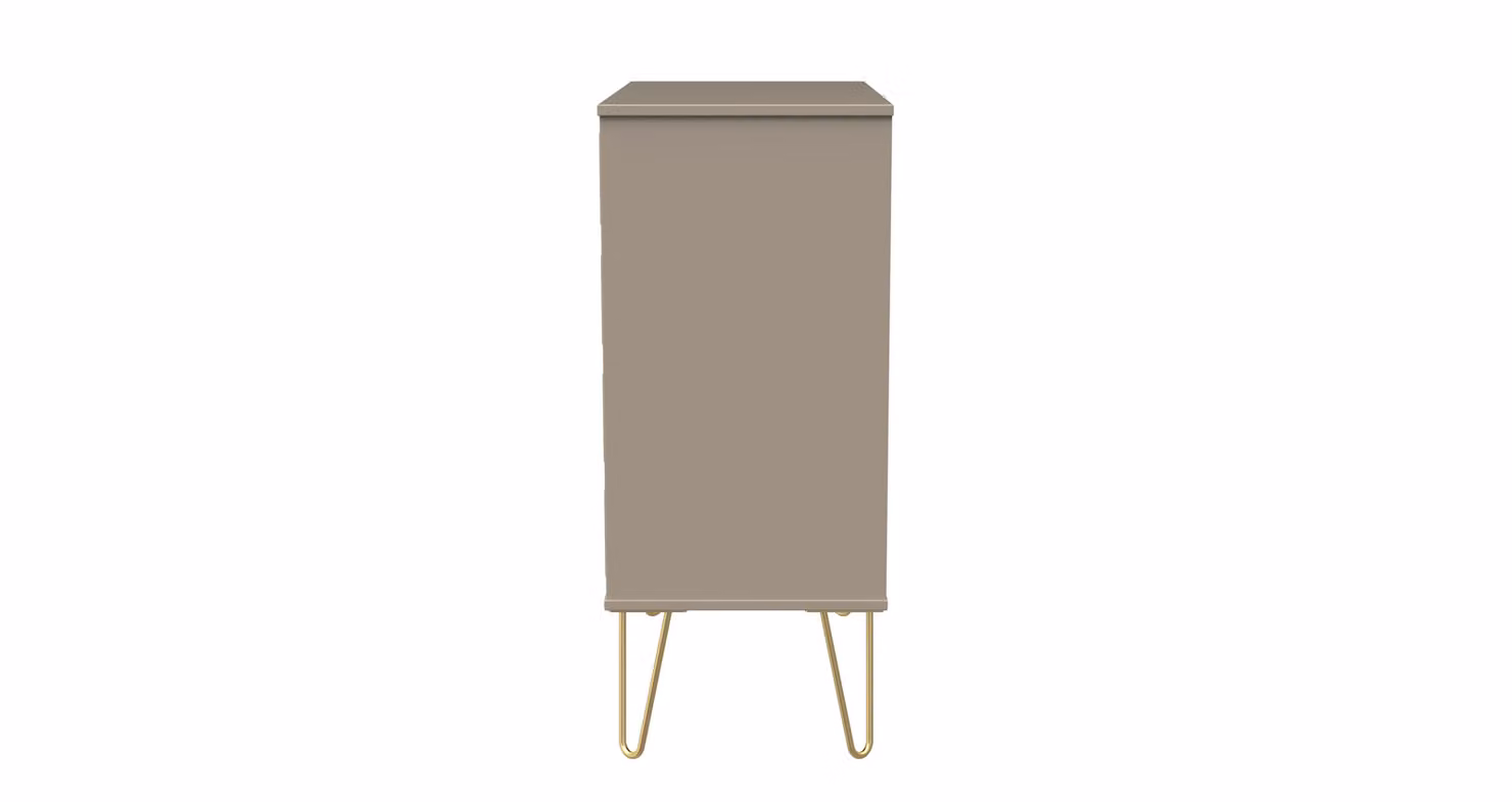 Ready Assembled 2 U Metro 4 Drawer Chest in Light Brown and Gold – 2