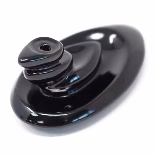 KDMD Back Flow Incense Burner in Black Ceramic with Small Pebbles – 1