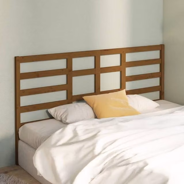 Berkfield Home Beautiful Bed Headboard in Honey Brown Solid Pine Wood, W/D/H: 206 x 4 x 104 cm – 1