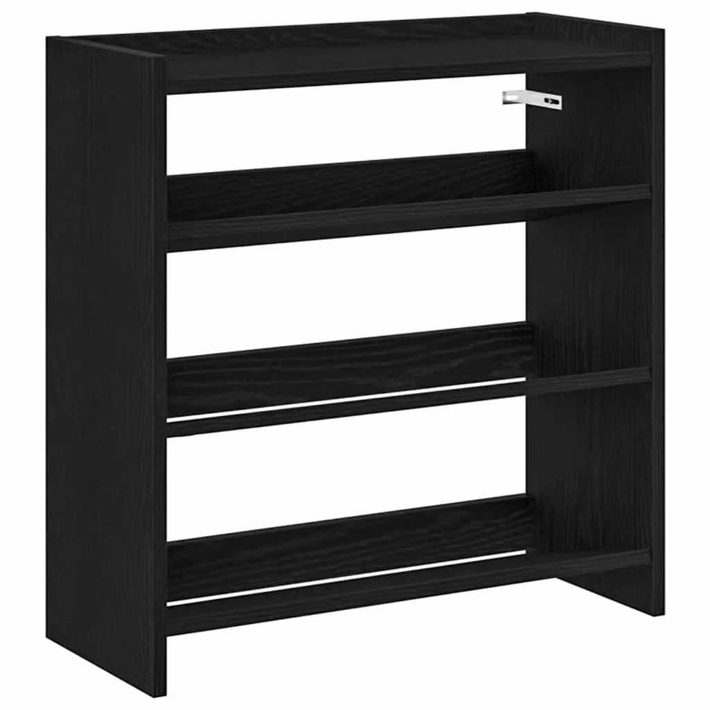 Berkfield Home Black Engineered Wood Shoe Rack W: 60 cm, D: 25 cm, H: 62 cm – 2