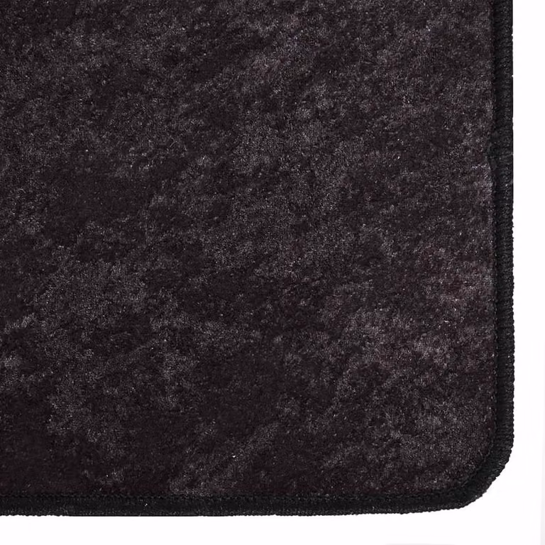 Berkfield Home Washable Anti Slip Round Rug in Anthracite and Black, W: 190 cm, D: 300 cm