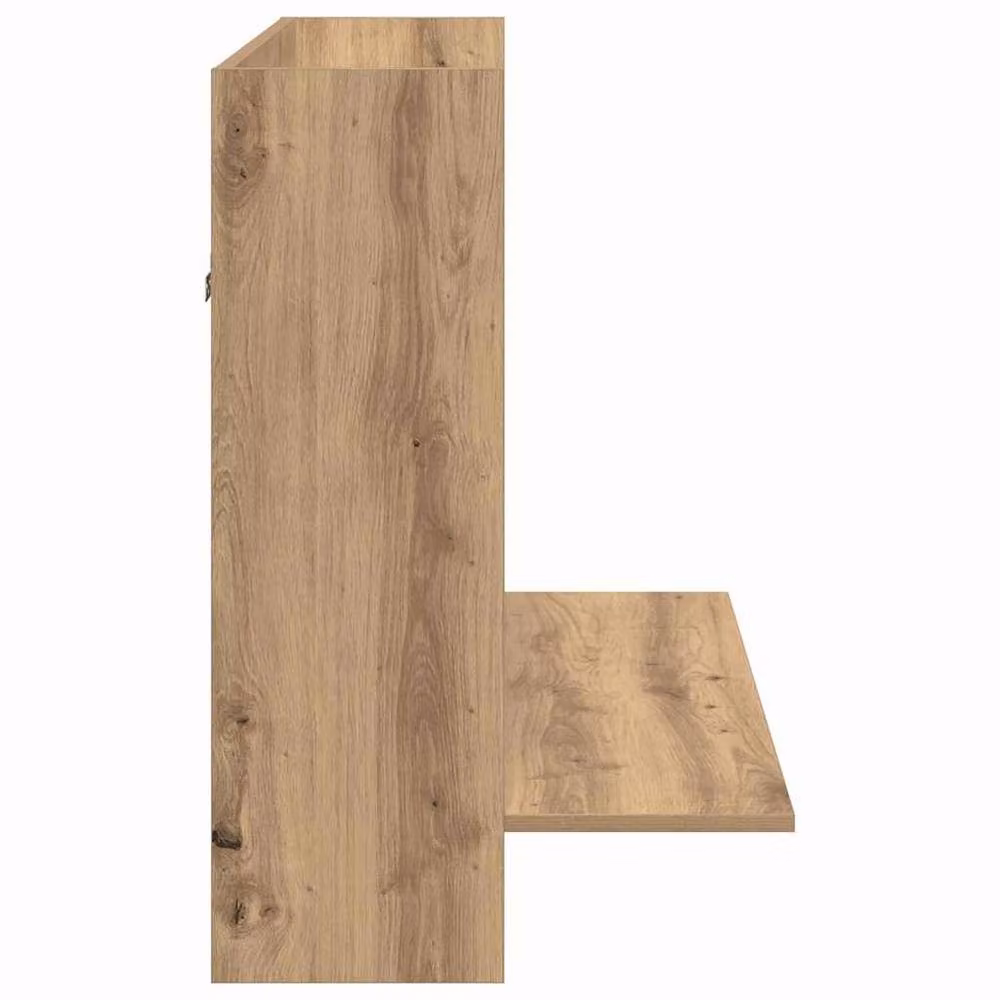Berkfield Home Artisan Oak Wall-Mounted Writing Desk, Brown, W/D/H: 105 x 48 x 75 cm – 4
