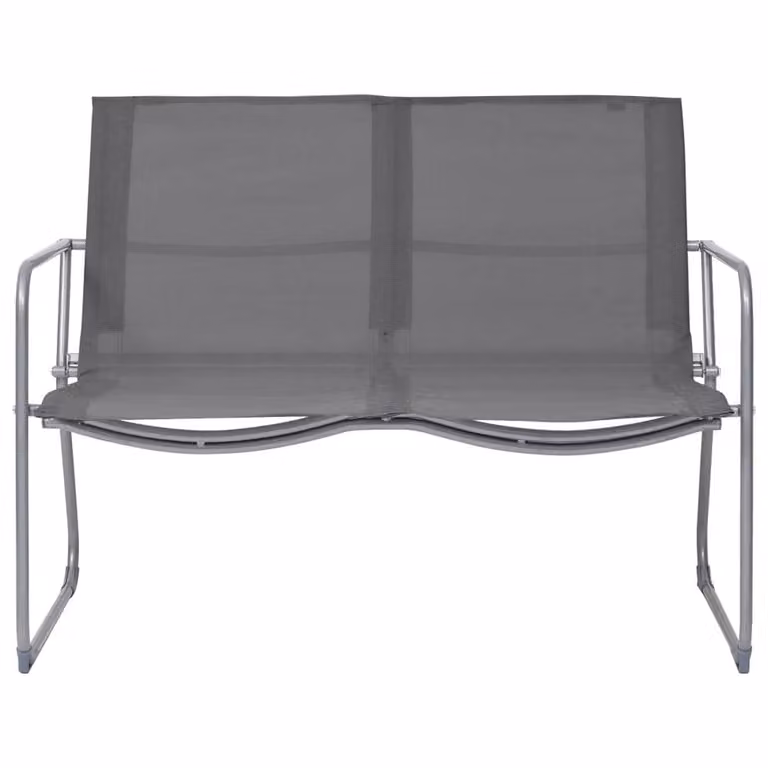 Berkfield Home 4 Piece Grey Garden Lounge Set with Powder Coated Steel Frame and Fabric Cushions