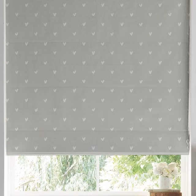 Sophie Allport Hearts Made to Measure Blackout Roman Blind in Grey