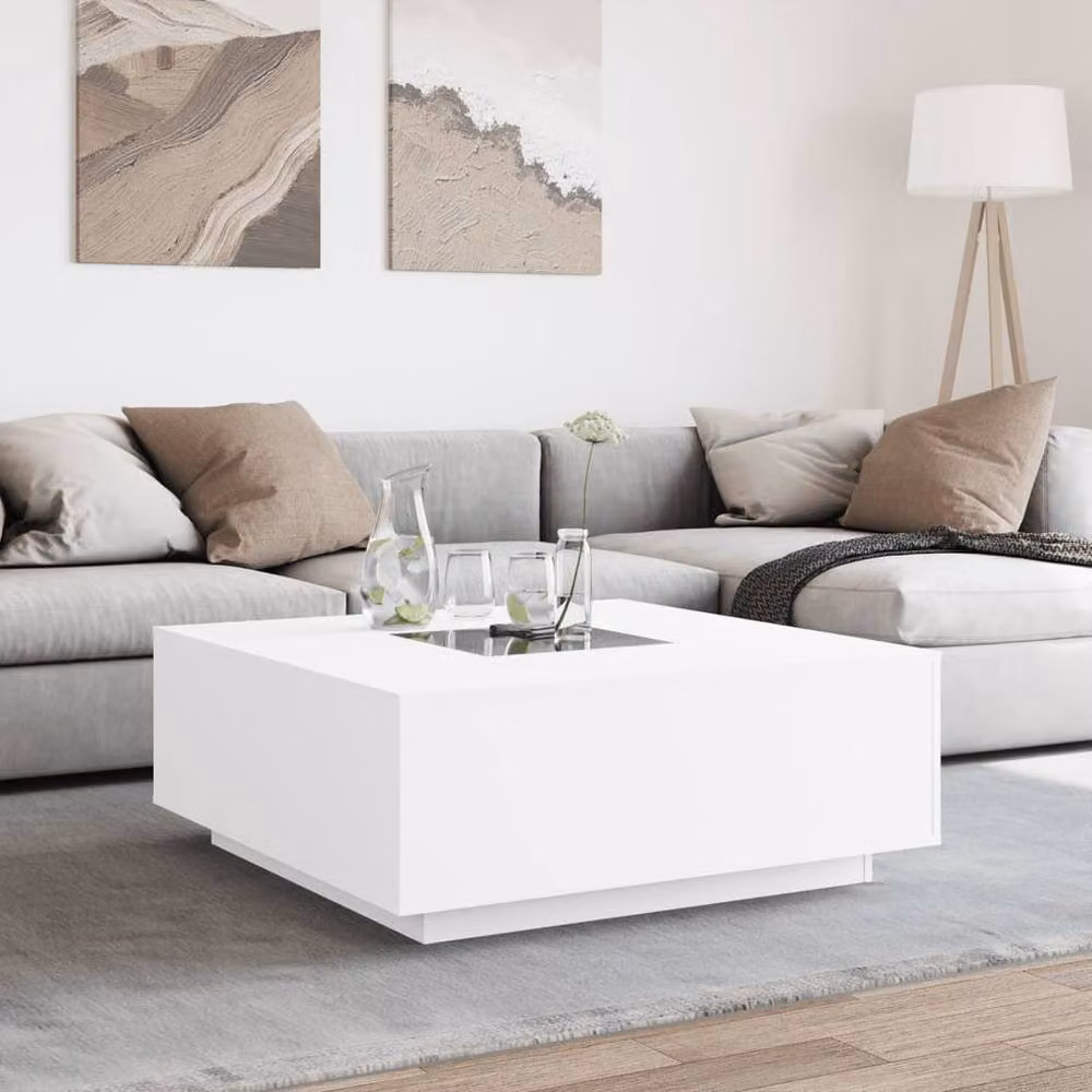 Berkfield Home Infinity LED Coffee Table in White, W/D/H: 100 x 100 x 40 cm – 2