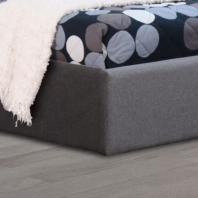 Modernique Bilancio Grey Fabric Single Ottoman Storage Bed, W/D/H: 90 x 190 cm