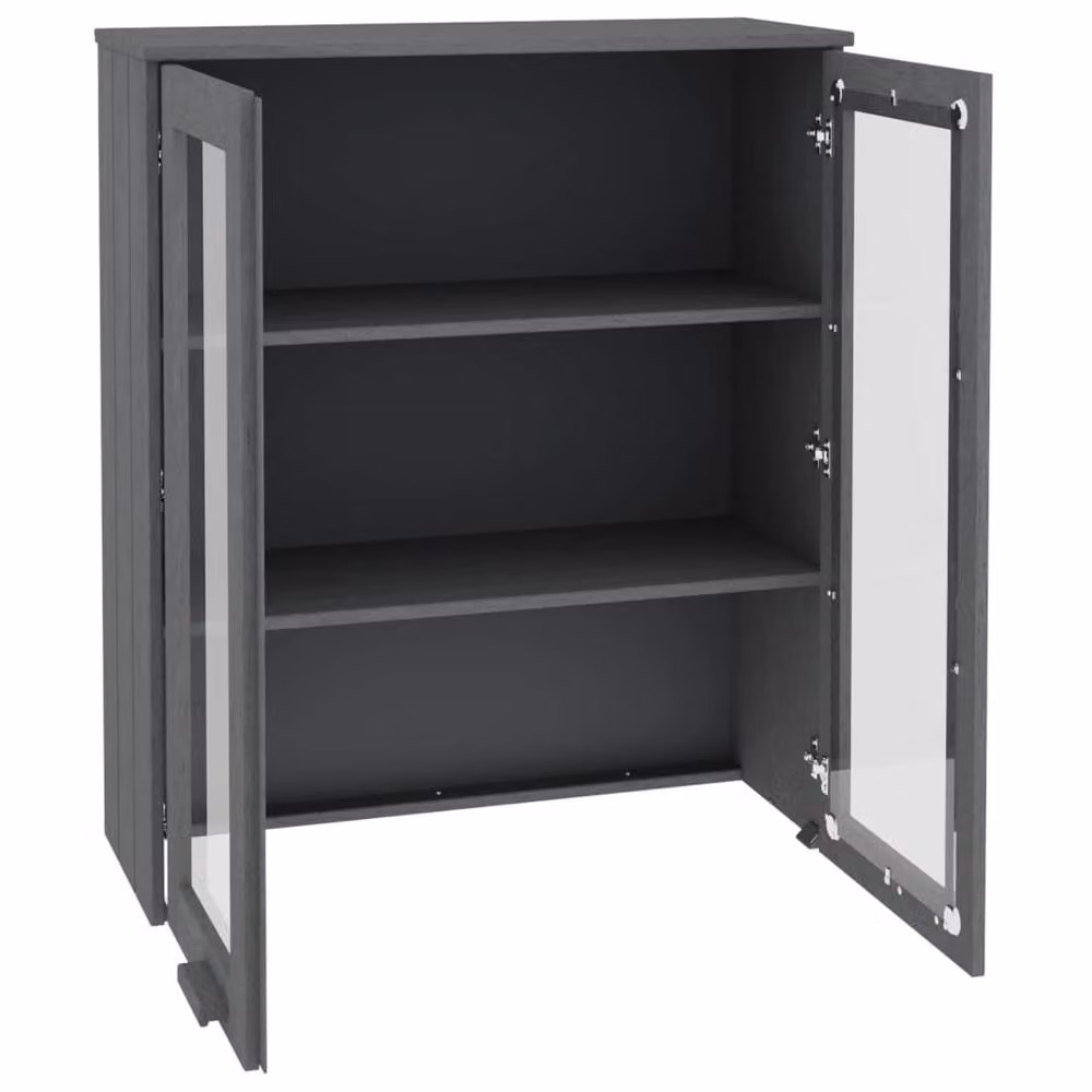 Berkfield Home HAMAR Highboard Top in Dark Grey Solid Wood Pine, W/D/H: 85 x 35 x 100 cm – 3