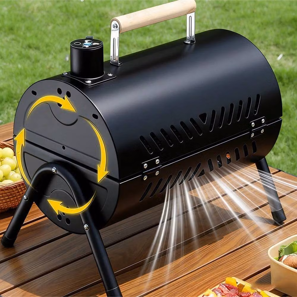 NESTLUNE Portable Charcoal Tabletop Barbecue in Black – 4