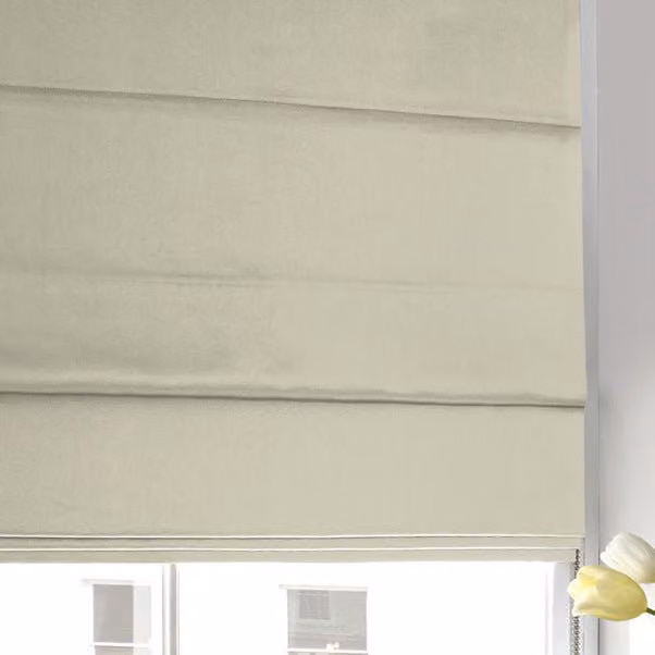 Terrys Willow Made to Measure Blackout Roman Blind in Plain Beige Textile