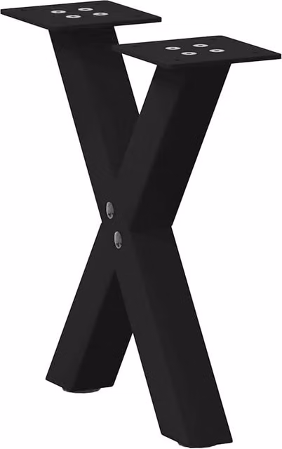 Berkfield Home X-Shaped Coffee Table Legs, 2 Piece Set, Black Steel, H: 40 cm, W: 40 cm, D: 30-31 cm – 1