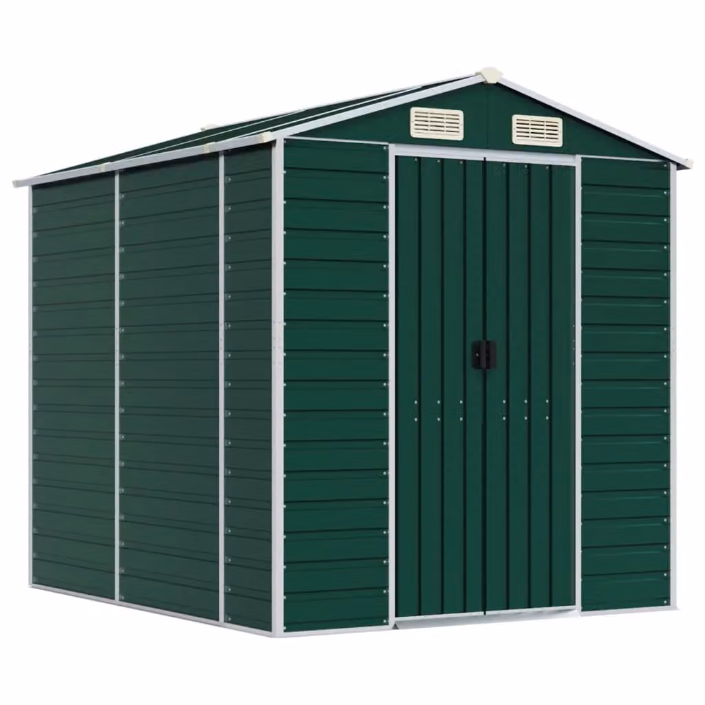 Berkfield Home Green Galvanised Steel Garden Pent Shed W/D/H: 191 x 215 x 198 cm – 2