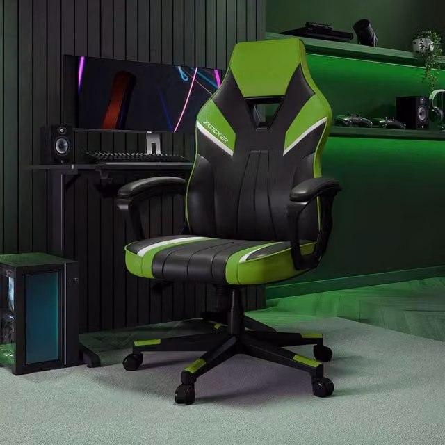 X Rocker Tempest Ergonomic Green Synthetic Leather Gaming Chair for Home Office and PC Use – 1