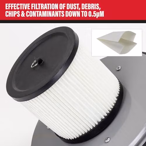 SIP 50L 1100W Dust and Chip Extractor Woodworking Dust Collector, Grey – 2