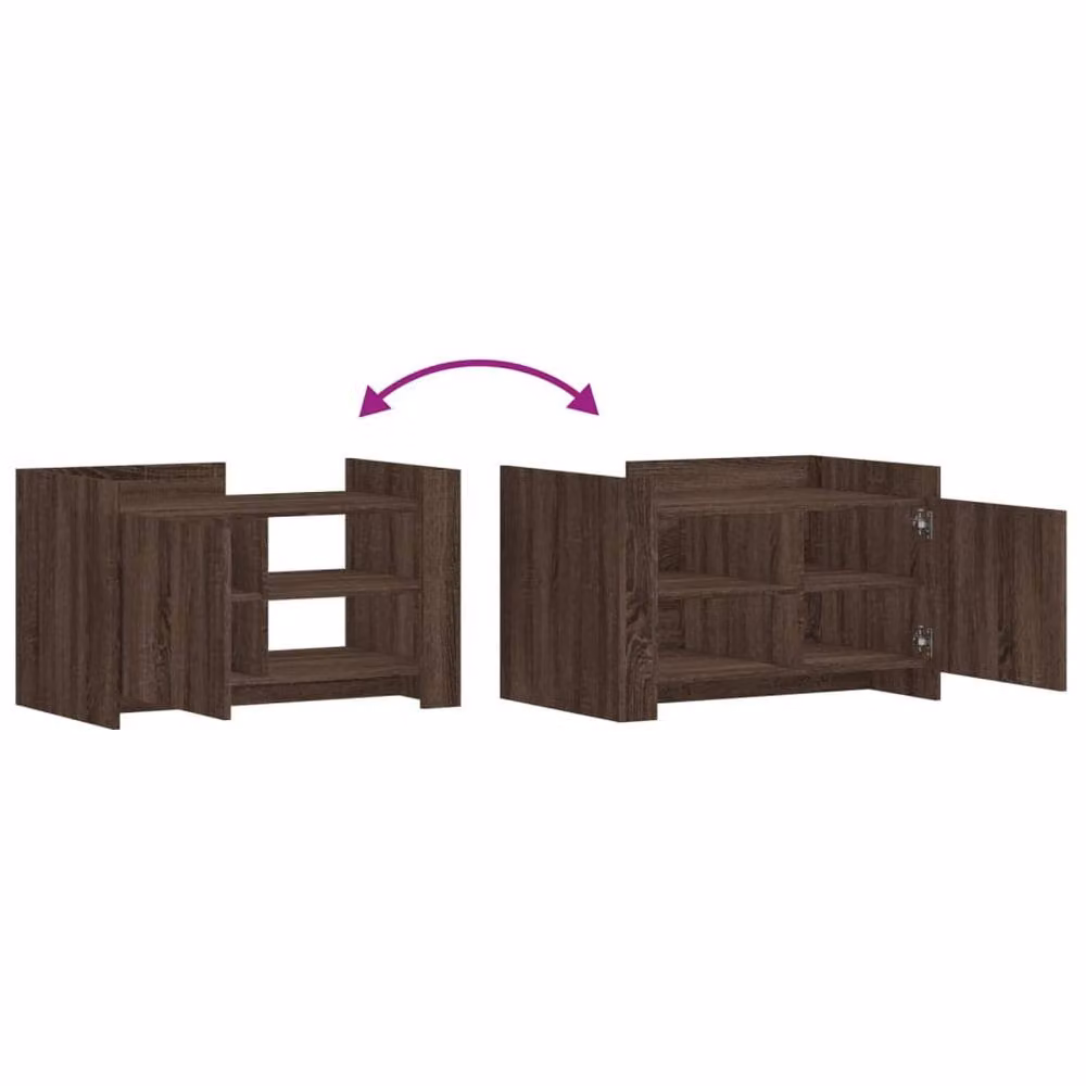 Berkfield Home Durable Coffee Table in Brown Oak, W/D/H: 80 x 50 x 50 cm – 4