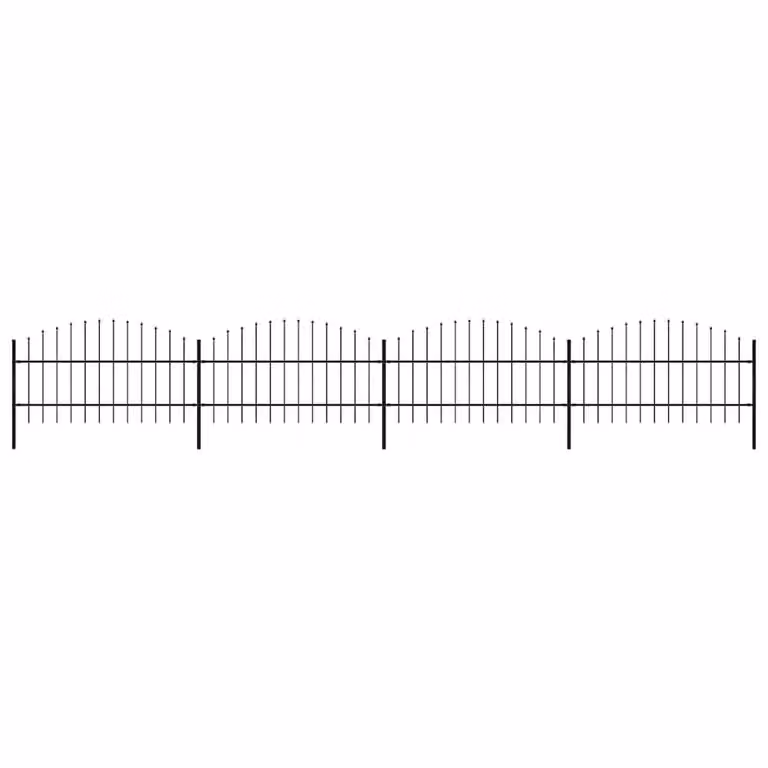 Berkfield Home Durable Steel Garden Fence with Spear Top, Black