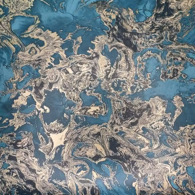 Debona Abstract Liquid Marble Effect Wallpaper in Petrol Teal