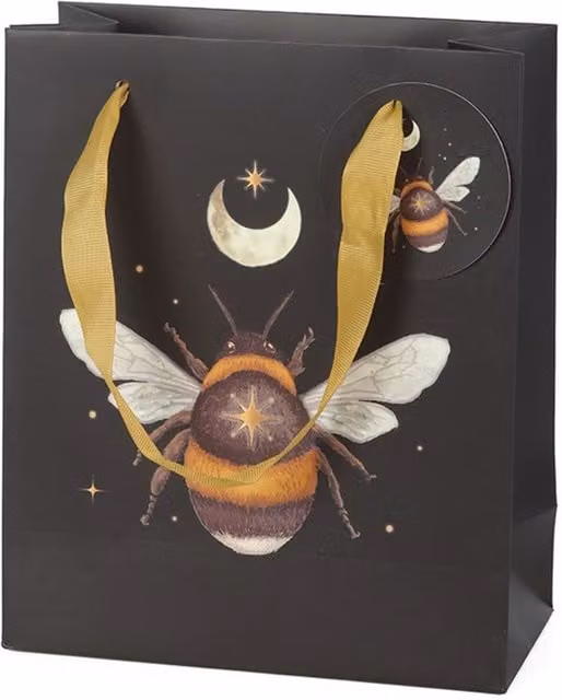 KDMK Mystical Forest Bee Paper Gift Bag in Black